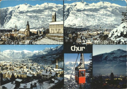 12371045 Chur GR Calanda Rheintal Luftseilbahn Brambuesch Winterabend Chur - Other & Unclassified