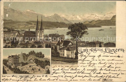 12358675 Luzern LU Ortsansicht Mit Kirche Gletschergarten Vierwaldstaettersee Al - Andere & Zonder Classificatie