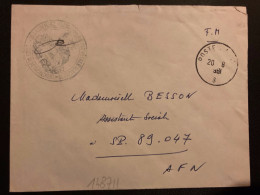 LETTRE DETACHEMENT DE GENDARMERIE PREVOTALE DE BIZERTE En FM OBL.20-6 1961 POSTE NAVALE Pour SP 89 047 AFN - Scheepspost