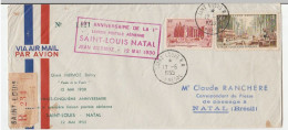 Lettre Recommandée St Louis Du Sénégal/ Liaison Postale Aérienne St Louis Natal/Brésil - Cartas & Documentos