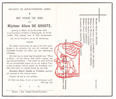 DP Alfons De Groote ° Mater 1872 † Oudenaarde 1952 Laemont Desée Callaert - Devotion Images