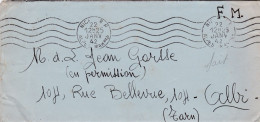 1942--lettre En F.M De NICE R.P Pour ALBI-81 , Beau Cachet Mécanique Du  22 JAN 42 - 1921-1960: Moderne