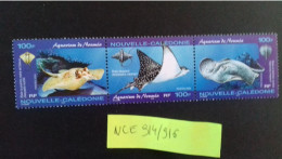 NOUVELLE CALEDONIE  N°914/916**  POISSONS   RAIES - Peces