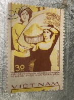 VIET NAM Stamps(1982-AGRICULTURE-WORKER-30 XU) PRINT ERROR(ASKEW)1 STAMPS-vyre Rare - Viêt-Nam