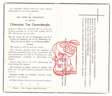 DP Juff. Clémentine Van Cauwenberghe ° Mater Oudenaarde 1877 † 1957 Herpelinck Cheyns De Cock De Ruyver Becaus - Devotion Images