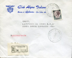 Italia (1972) - Club Alpino Italiano - Raccomandata Da Gallarate (Cedrate) - 1971-80: Marcophilie