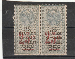 La Réunion Paire Neuve De Timbres Fiscaux Quittances De Comptables 25c/35 C - Unused Stamps