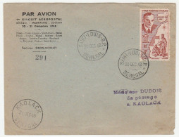 Lettre St Louis Du Sénégal/ 1er Circuit Aéropostal Par Avion Sénégal-Mauritanie-Soudan, 1948 - Cartas & Documentos