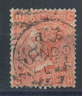 GB  N°32 Victoria 4p Rouge-orange De 1865 Planche 12 - Used Stamps