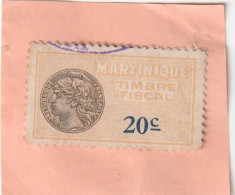 Martinique Timbre Fiscal Petit Médaillon 20 C - Gebraucht