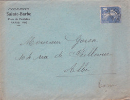 Lettre PARIS 5° Pour ALBI--81-envoi En Nombre,type Semeuse Préoblitéré 10c , Pub Collège Sainte Barbe,place Du Panthéon - 1921-1960: Moderne