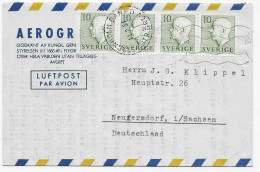 Schweden, Mehrfachfranktur, Luftpost Stockholm Nach Neugersdorf, 1954 - Autres & Non Classés