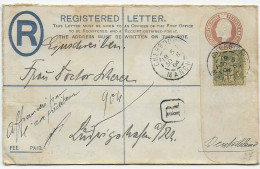 Registered Cherbourg 1904 To Ludwigshafen, France Use - Altri & Non Classificati