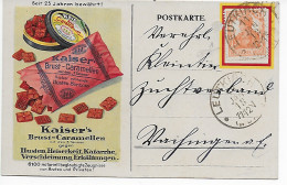 Postkarte Mit Werbung Kaisers Brust-Caramellen, Bonbon, Leutkirch 1918 - Cartas & Documentos