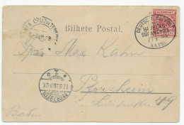 Ansichtskarte Pernambuco, Deutsche Seepost Hamburg-Südamerika 1899 Nach Pforzen - Cartas & Documentos