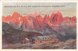 Italia - Gruppo Del Catinaccio (Südtirol) Schlernhaus Des D. U. Ö. A. V. 2451 M Gegen Den Rosengarten, Dolomiten, Tirol - Autres & Non Classés