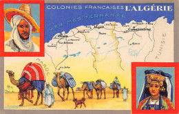 Algérie - Colonies Françaises - Carte Géographique - Femme Ouled Naïls - %ozabite - Caravane - Ed. Lion Noir  - Scene & Tipi