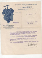 Chassagne-Montrachet (21)   Lettre Avec Entête L MAURICE Pépinière Vignes Et Fruitiers   (PPP47328) - 1900 – 1949