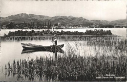 12319335 Zuerichsee Insel Ufenau Mit Rapperswil Boot Schilf Zuerich - Autres & Non Classés