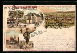 Lithographie Michelstadt, Hotel Fürstenauer Hof, Totalansicht  - Michelstadt