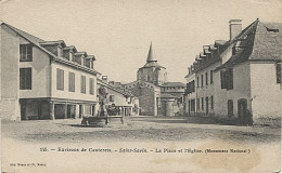 X121733 HAUTES PYRENEES SAINT SAVIN ENVIRONS DE CAUTERETS LA PLACE ET L' EGLISE MONUMENT NATIONAL PRECURSEUR AVANT 1904 - Otros & Sin Clasificación