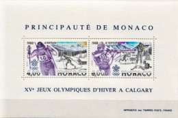 Monaco MNH Minisheet - Invierno 1988: Calgary