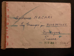 LETTRE CENSUREE HONGRIE FRANCE TP 50f OBL. 944 MAR 17 BUDAPEST Pour MACARI à BOURDEILLES DORDOGNE (24) - Guerre De 1939-45