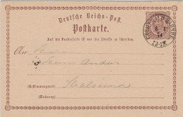Ganzsache 1/2 Groschen - Greifswald Bahnhof 1874 > Stralsund - Briefkaarten