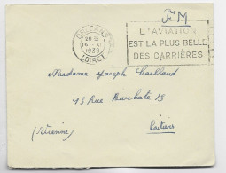 LETTRE FM MECANIQUE FLIER L'AVIATION EST LA PLUS BELLE DES CARRIERES ORLEANS 16.XI.1939 LOIRET - Mechanical Postmarks (Advertisement)