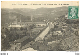 TARARE VUE D'ENSEMBLE ET USINES ROUTE DE PARIS - Tarare