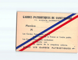 SAINT MANDE : Carte De La Garde Patriotique De Saint Mandé - Très Bon état - Saint Mande