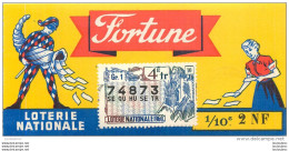 BILLET DE LOTERIE NATIONALE 1960 FORTUNE 4EM TRANCHE - Loterijbiljetten