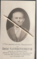 Ingelmunster, Lichtervelde, 1931, Emiel Vannieuwenhuyse, Beke - Devotieprenten