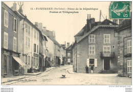 FAVERNEY  PLACE DE LA REPUBLIQUE POSTES ET TELEGRAPHES - Otros & Sin Clasificación