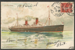Carte P De 1908 ( Paquebot / La Savoie ) - Dampfer