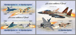 TOGO 2023 MNH Israel Military Aircraft Kampfflugzeuge M/S+S/S – IMPERFORATED – DHQ2418 - Aerei