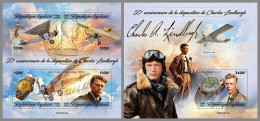 TOGO 2023 MNH Charles Lindbergh Airplanes Flugzeuge M/S+S/S – IMPERFORATED – DHQ2418 - Aviones