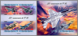 TOGO 2023 MNH F-16 Airplanes Flugzeuge M/S+S/S – IMPERFORATED – DHQ2418 - Airplanes