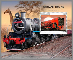 SIERRA LEONE 2023 MNH African Trains Afrikanische Eisenbahnen S/S – IMPERFORATED – DHQ2418 - Trenes