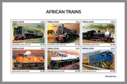 SIERRA LEONE 2023 MNH African Trains Afrikanische Eisenbahnen M/S – IMPERFORATED – DHQ2418 - Trenes