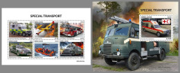 SIERRA LEONE 2023 MNH Special Transport Police Ambulance Fire Engines M/S+S/S – IMPERFORATED – DHQ2418 - Autres & Non Classés