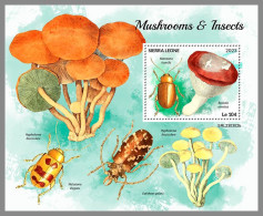 SIERRA LEONE 2023 MNH Mushrooms & Insects Pilze & Insekten S/S – IMPERFORATED – DHQ2418 - Paddestoelen