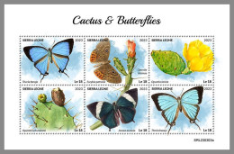 SIERRA LEONE 2023 MNH Butterflies & Cactus Schmetterlinge & Kakteen M/S – IMPERFORATED – DHQ2418 - Papillons