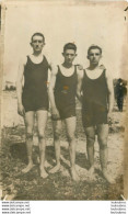 CARTE PHOTO 3 HOMMES BAIGNEURS EN MAILLOT DE BAIN - Zu Identifizieren