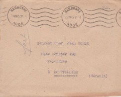 1945--lettre En Franchise Militaire De NARBONNE--11 Pour MONTPELLIER-34 - Beau Cachet Mécanique Du  23-8-45 - 1921-1960: Moderne