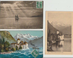 LOT DU  CHÂTEAU  DE    CHILLON  -(VD)  3 CPA  ET     C P S M    ( 24 / 5 / 9  ) - Lausanne