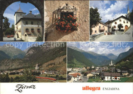 12222515 Zernez GR Schloss Wildenberg Engadiner Blumenfenster Dorfpartie Mit Kir - Sonstige & Ohne Zuordnung