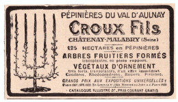 1932 - Publicité - Croux Fils Pépinièriste à Châtenay-Malabry (Hauts-de-Seine) - Publicités