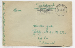 GERMANY LETTRE COVER BRIEF KOBLENZ 02.2.1943 FELPOST TO BRUSSEL BELGIQUE + DESSIN AU DOS COCHON PINK - Cartas & Documentos