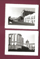 020524 - 2 PHOTOS 1959 - PORTUGAL - EVORA Temple De Diane Et église - Places